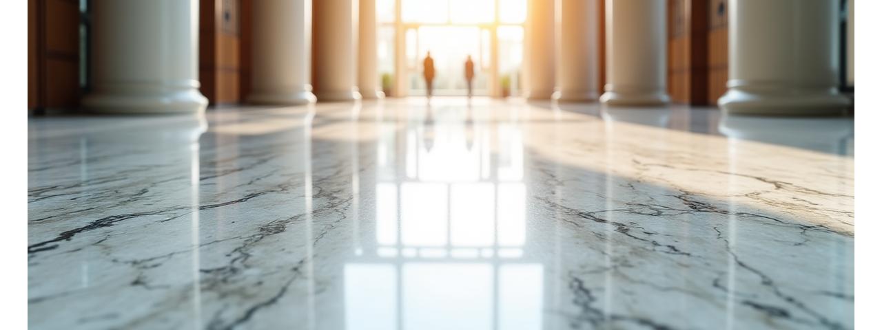 Polished marble surface gleaming under professional care
